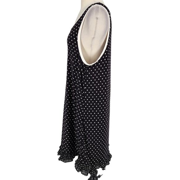 Kate Spade Polka Dot Sleep Dress Nightgown Black White Size Medium - Picture 4 of 6